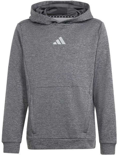 adidas TRAINING HEATHER HOODIE KIDS Detská mikina, tmavo sivá, veľkosť