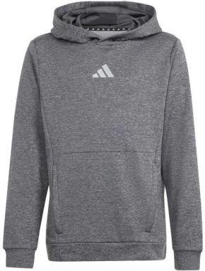 adidas TRAINING HEATHER HOODIE KIDS Detská mikina, tmavo sivá, veľkosť