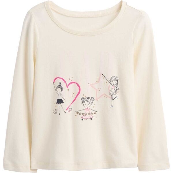 GAP V-FRCH LS BF LOGO TEE Detské tričko, biela, veľkosť 3Y