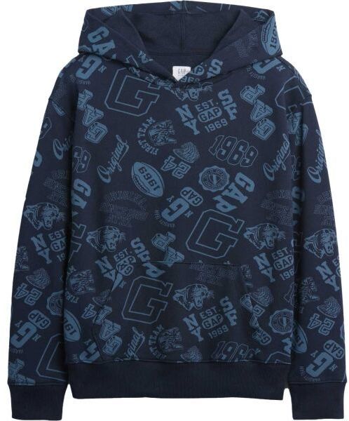 GAP V-FRCH FT FALL LOGO PO - AOP PRINT Chlapčenská mikina, čierna, veľkosť