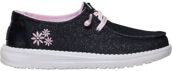 HEY DUDE WENDY Y SHIMMER FLOWER Detská voľnočasová obuv, čierna, veľkosť