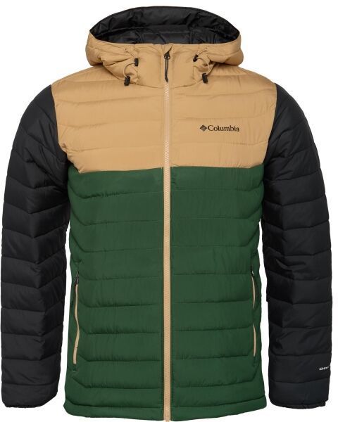 Columbia POWDER LITE HOODED JACKET Pánska zimná bunda, zelená, veľkosť