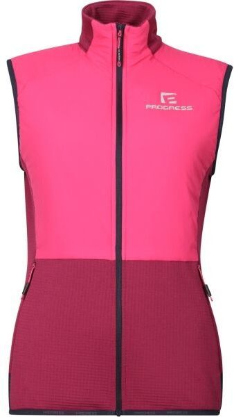 PROGRESS TARJA Dámska hybridná vesta s merinom, ružová, veľkosť