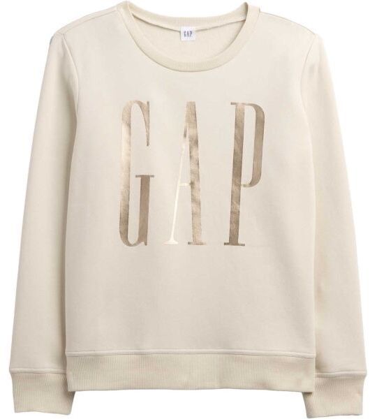 GAP V-LOGO DOORBUSTER CREW Dámska mikina s logom, béžová, veľkosť