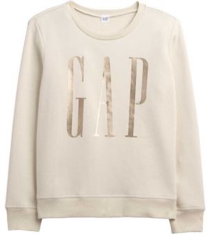 GAP V-LOGO DOORBUSTER CREW Dámska mikina s logom, béžová, veľkosť