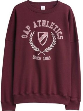 GAP V-LOGO OVERSIZED CREW Dámska mikina, vínová, veľkosť