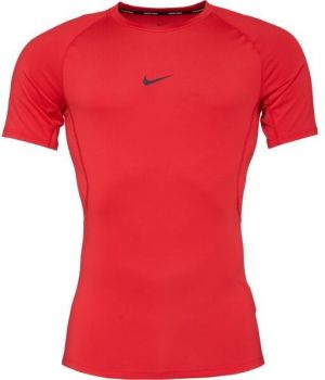 Nike M NP DF TIGHT TOP SS Pánske tréningové tričko, červená, veľkosť