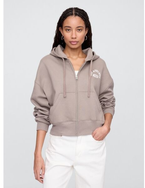 GAP V-LOGO ABV HIGH RIB FZ Dámska mikina, hnedá, veľkosť