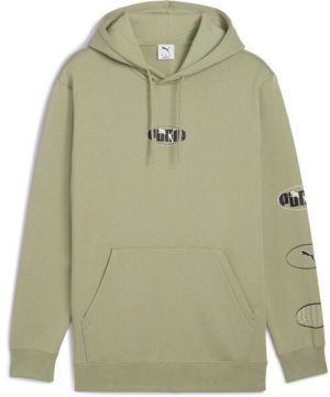 Puma ESSENTIALS LOGO LAB EXEKUTION HOODIE Pánska mikina, khaki, veľkosť