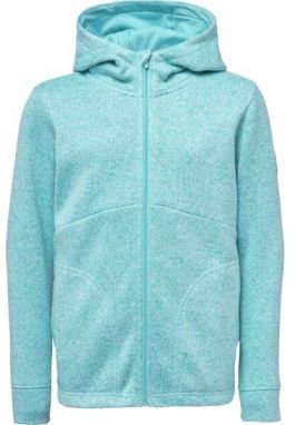 Lewro DERYN Detská flísová mikina svetrového vzhľadu, tyrkysová, veľkosť 116-122