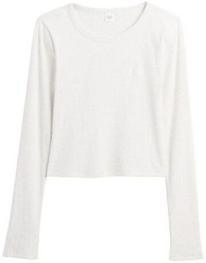GAP V-JPN LS RIB TEE Dámske crop tričko, biela, veľkosť