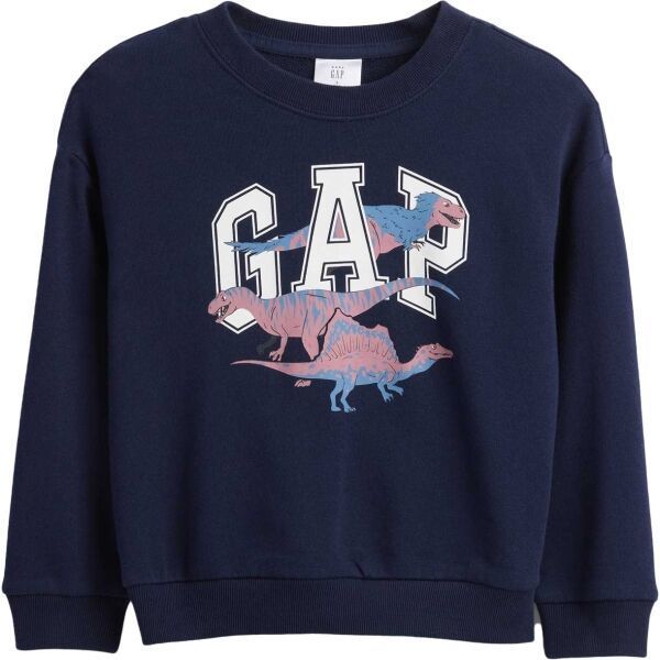 GAP V-FRCH OVERSIZED LOGO CREW Detská mikina, tmavo modrá, veľkosť 3Y