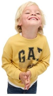 GAP V-FRCH OVERSIZED LOGO CREW Detská mikina, žltá, veľkosť 2Y