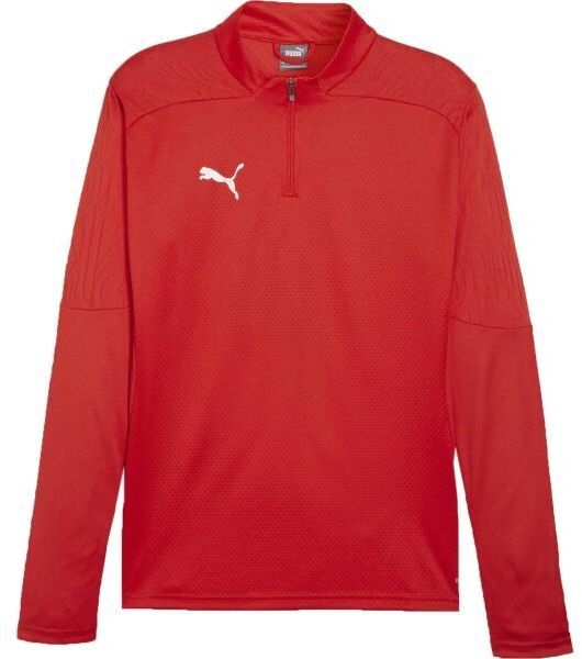 Puma TEAMFINAL TRAINING 1/4 ZIP Pánske futbalové tričko, červená, veľkosť