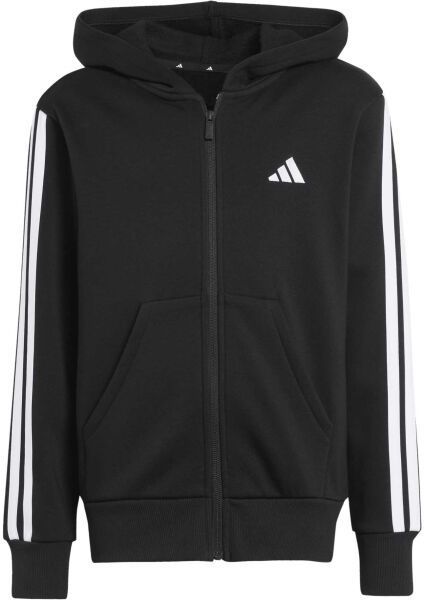 adidas 3S FL FZ HOOD Detská mikina, čierna, veľkosť