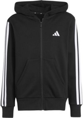 adidas 3S FL FZ HOOD Detská mikina, čierna, veľkosť