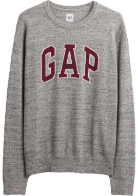 GAP V-INTX GAP ATHLETIC INTARSIA RLXD CREW Pánsky pletený sveter, sivá, veľkosť