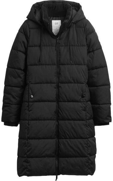 GAP V-FRCH LONG PUFFER COAT Dámsky prešívaný kabát, čierna, veľkosť