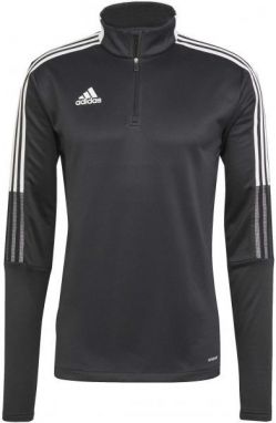 adidas TIRO21 WARM TOP Pánska futbalová mikina, čierna, veľkosť