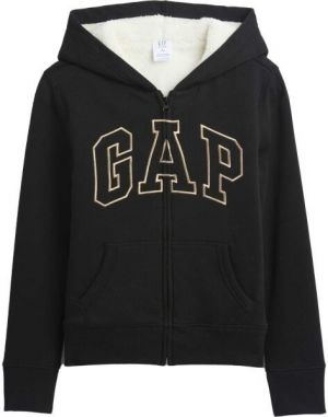 GAP V-LOGO HERITAGE SHERPA FZ Dievčenská zateplená mikina, čierna, veľkosť