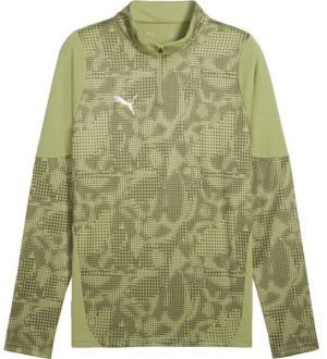 Puma TEAMCUP TRAINING 1/4 ZIP TOP Pánska športová mikina, zelená, veľkosť