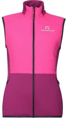 PROGRESS TARJA Dámska hybridná vesta s merinom, ružová, veľkosť