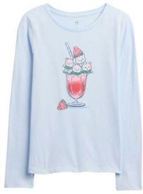 GAP V-SEPT LS VAL GR Dievčenské tričko, svetlomodrá, veľkosť