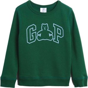 GAP V-DB GR CREW Detská mikina, zelená, veľkosť 4Y