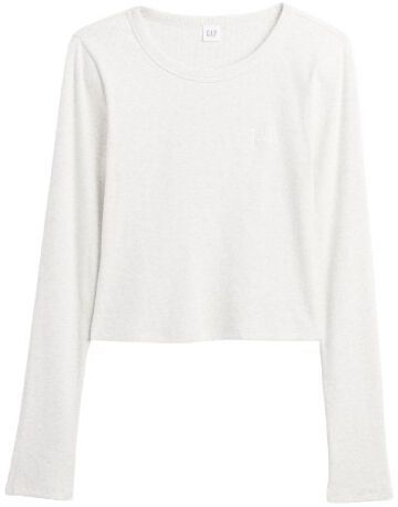 GAP V-JPN LS RIB TEE Dámske crop tričko, biela, veľkosť