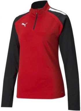 Puma TEAMLIGA 1/4 ZIP TOP Pánska futbalová mikina, červená, veľkosť