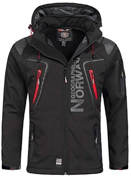 GEOGRAPHICAL NORWAY TECHNO HOODIE Pánska softshellová bunda, čierna, veľkosť XXXL