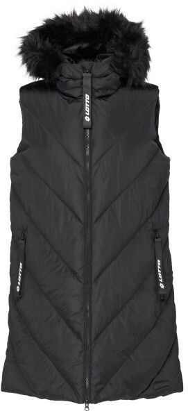 Lotto DREDA Dlhšia dámska prešívaná vesta, čierna, veľkosť