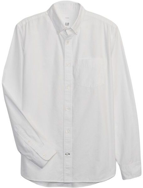 GAP V-LS STANDARD OXFORD Pánska košeľa, biela, veľkosť