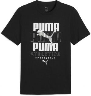 Puma GRAPHIC STACKED TEE Pánske tričko, čierna, veľkosť