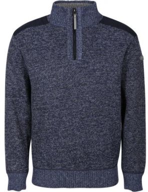 PROGRESS LOFOTEN Pánsky sveter s krátkym zipsom, tmavo modrá, veľkosť