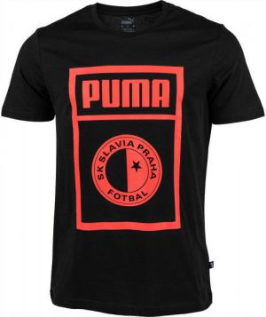 Puma SLAVIA PRAGUE GRAPHIC TEE Pánske tričko, čierna, veľkosť