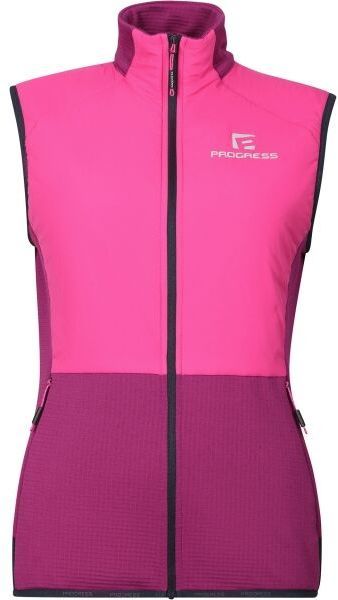PROGRESS TARJA Dámska hybridná vesta s merinom, ružová, veľkosť