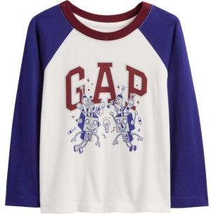 GAP V-FRCH LS LOGO RAGLAN T Detské tričko, biela, veľkosť 5Y