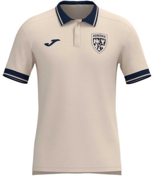 Joma FED. FUTBOL RUMANÍA FREE TIME SHORT SLEEVE POLO Pánske športové polo tričko, béžová, veľkosť