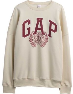 GAP V-LOGO OVERSIZED CREW Dámska mikina, béžová, veľkosť