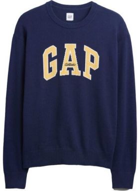 GAP V-INTX GAP ATHLETIC INTARSIA RLXD CREW Pánsky pletený sveter, tmavo modrá, veľkosť