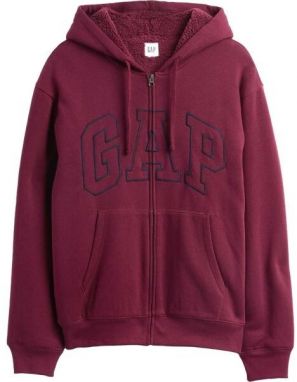 GAP V-GAP ARCH SHERPA FZ Pánska zateplená mikina, vínová, veľkosť