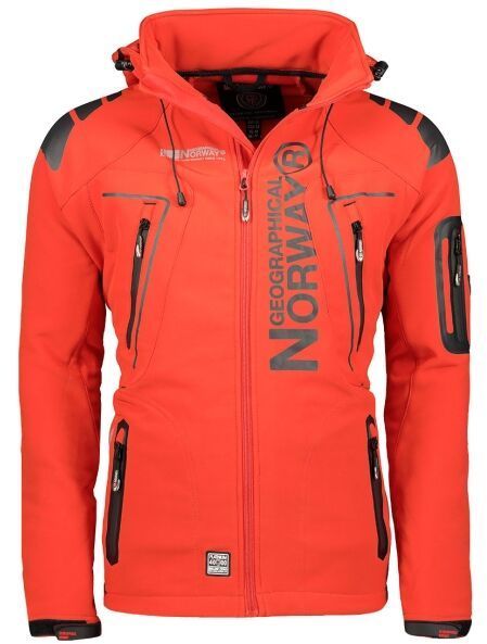 GEOGRAPHICAL NORWAY TECHNO HOODIE Pánska softshellová bunda, červená, veľkosť