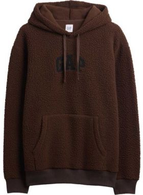 GAP V-INTX GAP TEDDY PO HOOD Pánska zateplená mikina, hnedá, veľkosť