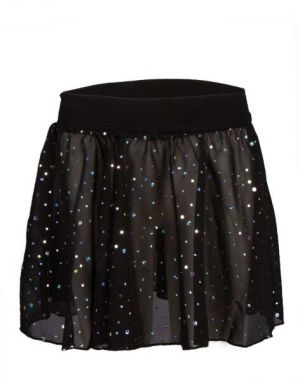 PAPILLON SKIRT Detská sukňa na balet, čierna, veľkosť 152-164