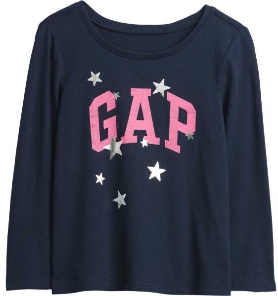 GAP V-FRCH LS BF LOGO TEE Detské tričko, tmavo modrá, veľkosť 2Y