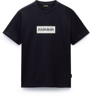 Napapijri S-BOX LOGO Pánske tričko, čierna, veľkosť