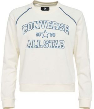 Converse RETRO CHUCK CREW Dámska mikina, béžová, veľkosť