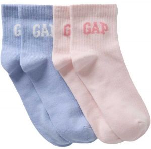 GAP V-LOGO QTR CREW SOCK 2PK Dámske športové ponožky, svetlomodrá, veľkosť