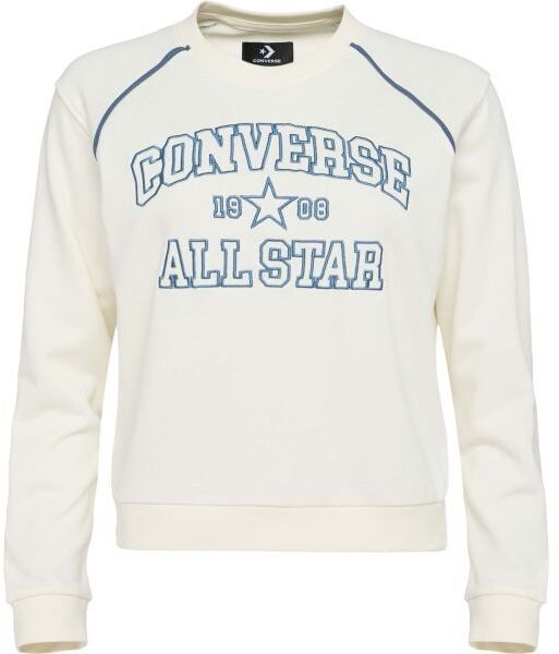 Converse RETRO CHUCK CREW Dámska mikina, béžová, veľkosť